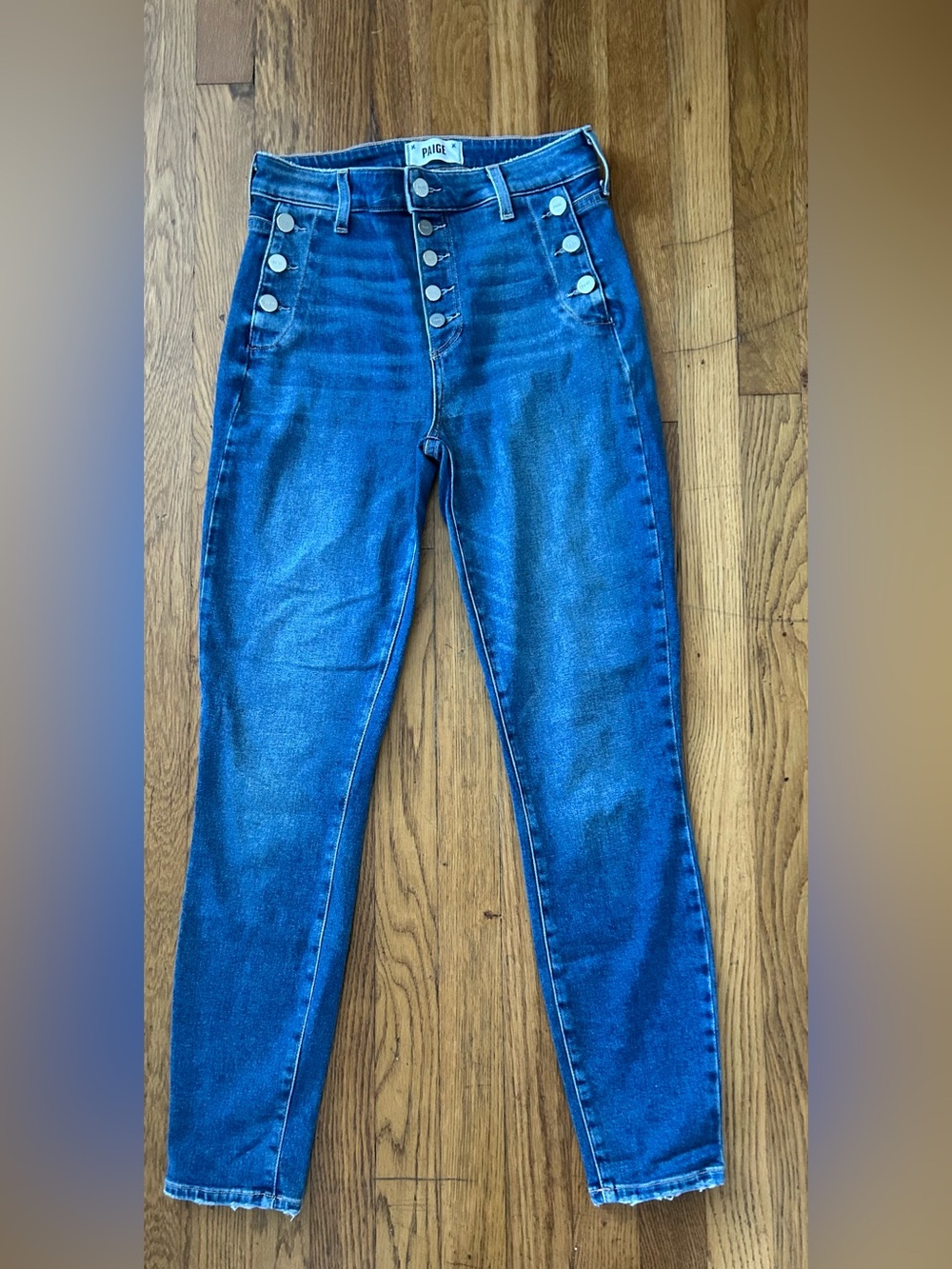PAIGE High-Rise Button-Front Jeans Emmie style